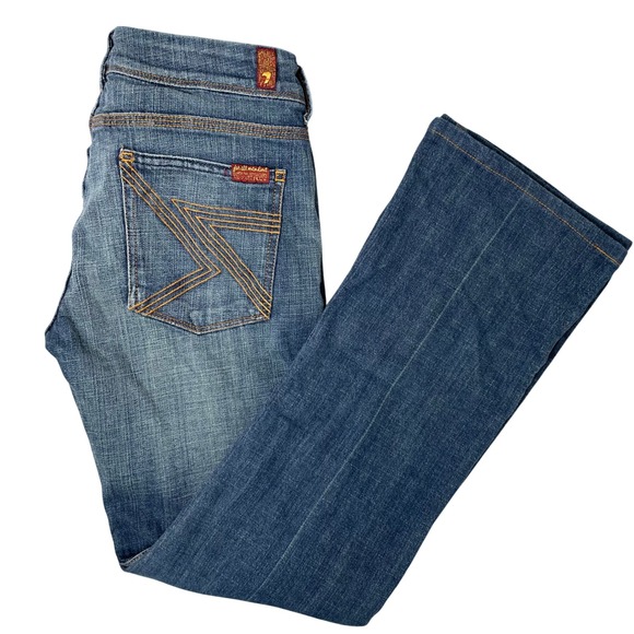 7 For All Mankind Denim - 7 For All Mankind Flynt Bootcut Jean Womens 29 Blue A Pocket Lowrise Y2K Mcbling